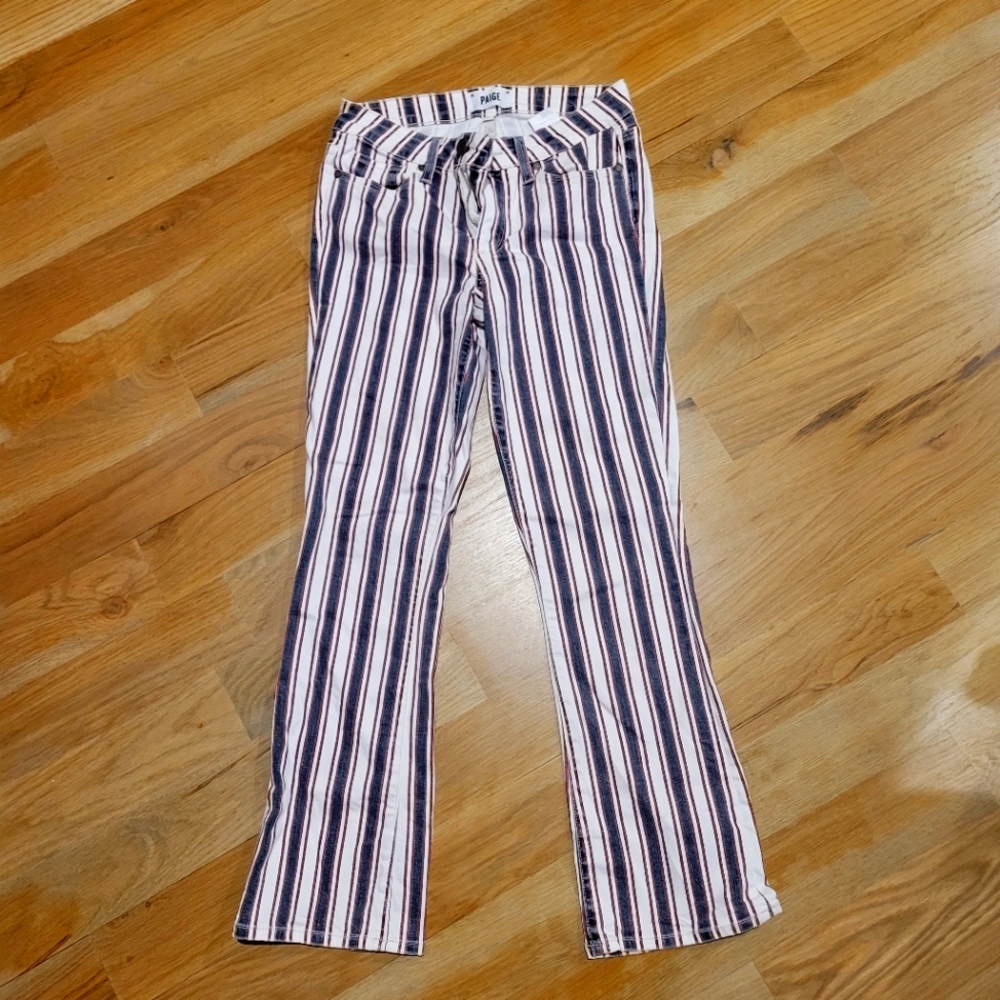 Paige flare denim red, black white